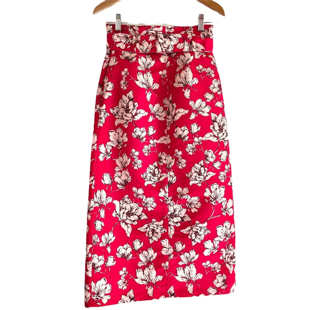 AMUR | ODINA Fuchsia High-Waisted Floral Long Skirt Sz 0 - Picture 11 of 15